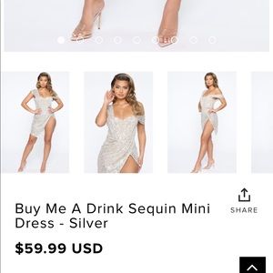 Fashion Nova Buy Me A Drink Sequin Mini 
